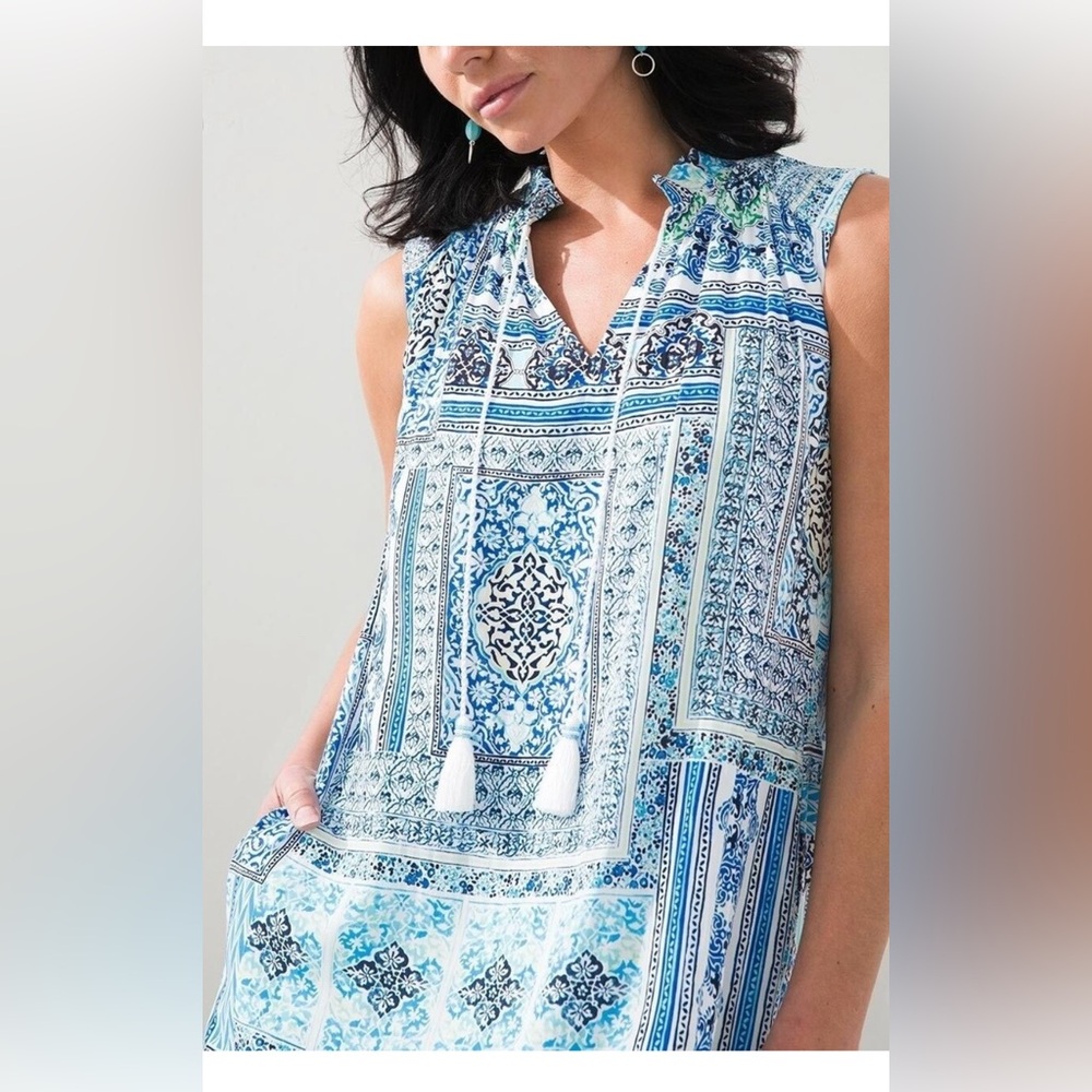 Chicos Sleeveless Peasant Maxi Dress - image 4